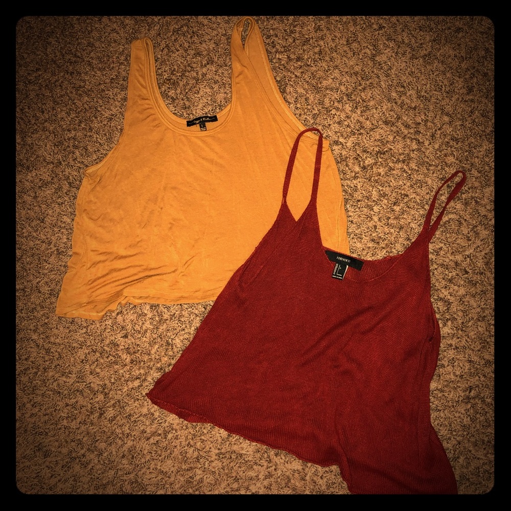 Lot of 2 Large Crop Tank Tops